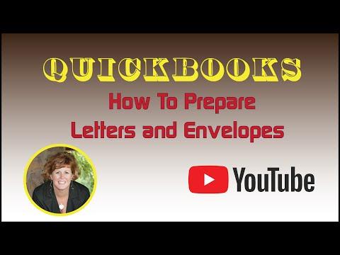 RPPC Inc – QuickBooks®How To Prepare Letters and Envelopes