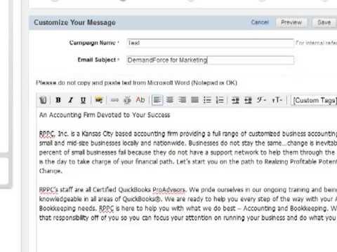 How To Create And Send An E-mail Using DemandForce