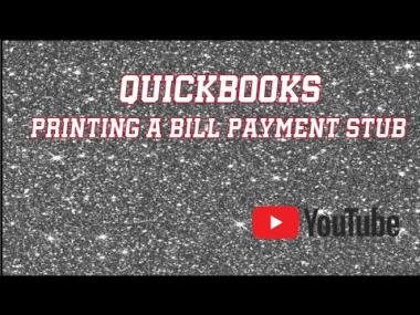 QuickBooks®Desktop Printing A Bill Payment Stub When Paying With A Credit Card