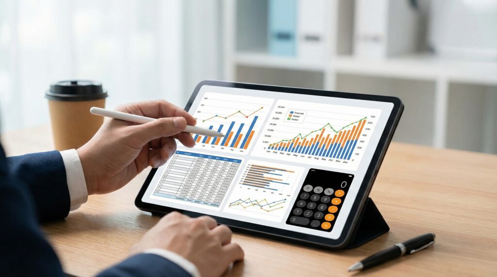 5 Critical Steps for Budgeting for Profit and Financial Success in 2026 1 A modern dashboard graphic displaying KPIs for effective budgeting for profit, including Gross Profit Margin and Net Profit Margin charts.